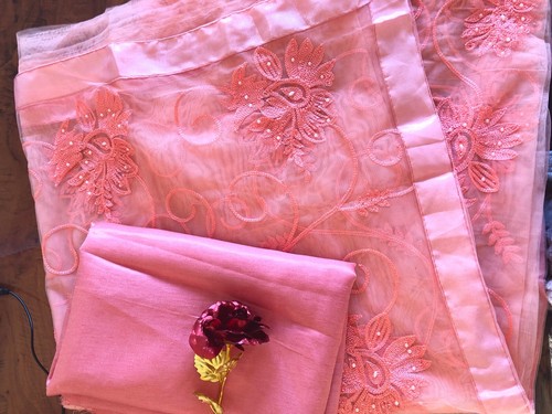 Sari Bluse indischer Netz Sari Designer pakistanisch Party Hochzeit Kleidung brandneu UK - Bild 4 von 9