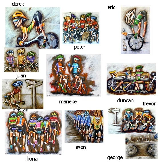 Canvas Art Print painting Cycle bicycle bike poster by Andy Baker Coffee COA - Image 3 of 4