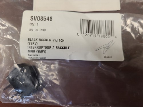 BROAN BEST NUTONE PART# SV08548 BLACK ROCKER SWITCH VENT HOOD RANGE NEW!