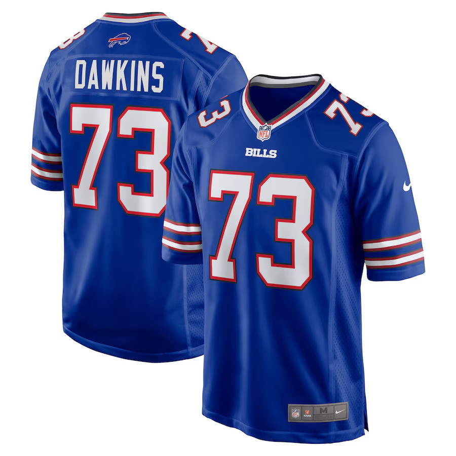 Men's Dion Dawkins Royal Blue #73 Stitched Game Jersey New