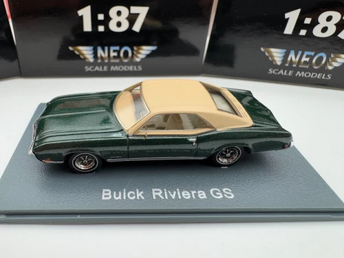 Neo 1/87 Scale Buick Riviera GS Green Resin car model - Picture 3 of 6