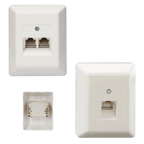 UAE socket ISDN AP models: UAE 8 / UAE 2x8 / UAE 8/8 - pure white - Picture 1 of 6