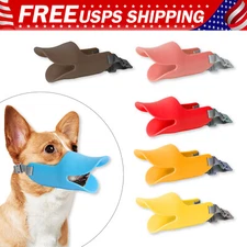 Dog Muzzle Anti Bite Soft Silicone Mouth Cover Adjustable Strap Pet Masks Covers