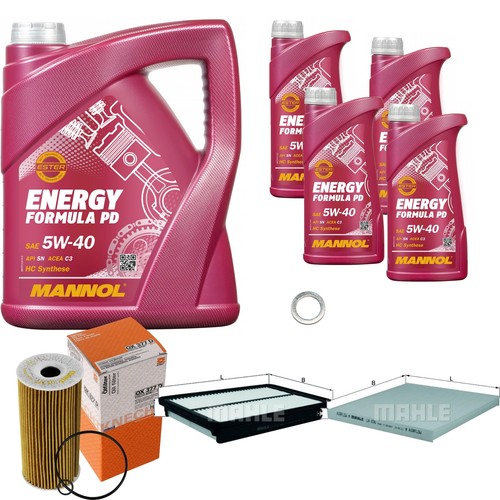 MAHLE Inspektionspaket 9 L MANNOL Formula 5W-40 für Hyundai Grand Santa Fé 2.2