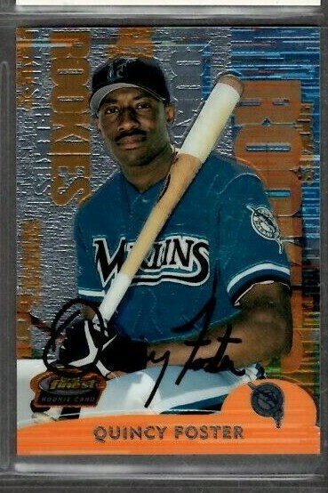 2000 Topps #263 Quincy Foster Florida Marlins Baseball signed