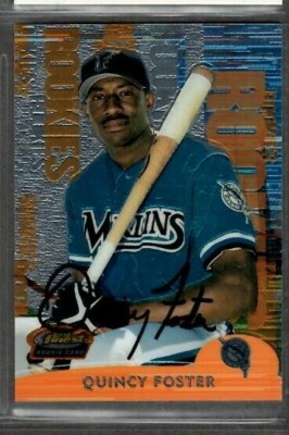 2000 Topps #263 Quincy Foster Florida Marlins Baseball signed