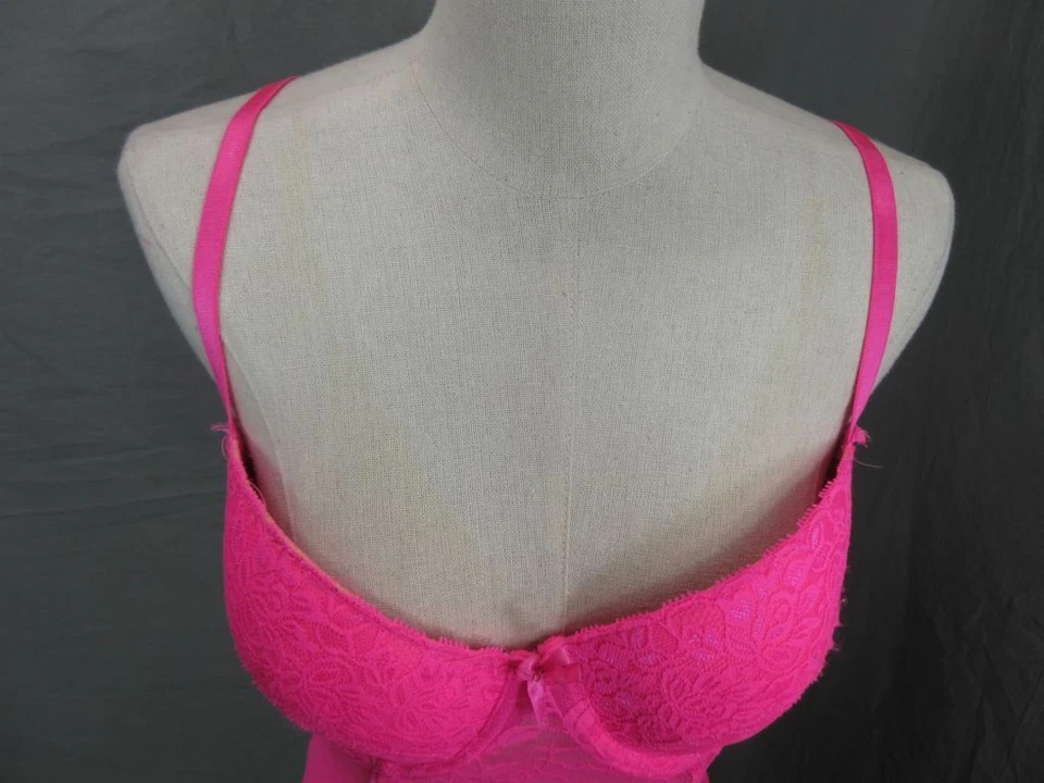 Lencería muñeca bebé push-up sexy de encaje rosa talla S Native Intimates 4B Foto 2 de 4