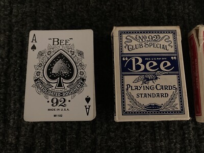 Vintage Bee Playing Cards - No. 92 Club Special Back No. 67 Made