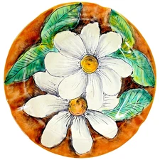 Mayolica Santa Rosa Guanajuato Mexico Ashtray Hand Painted Art Pottery Floral