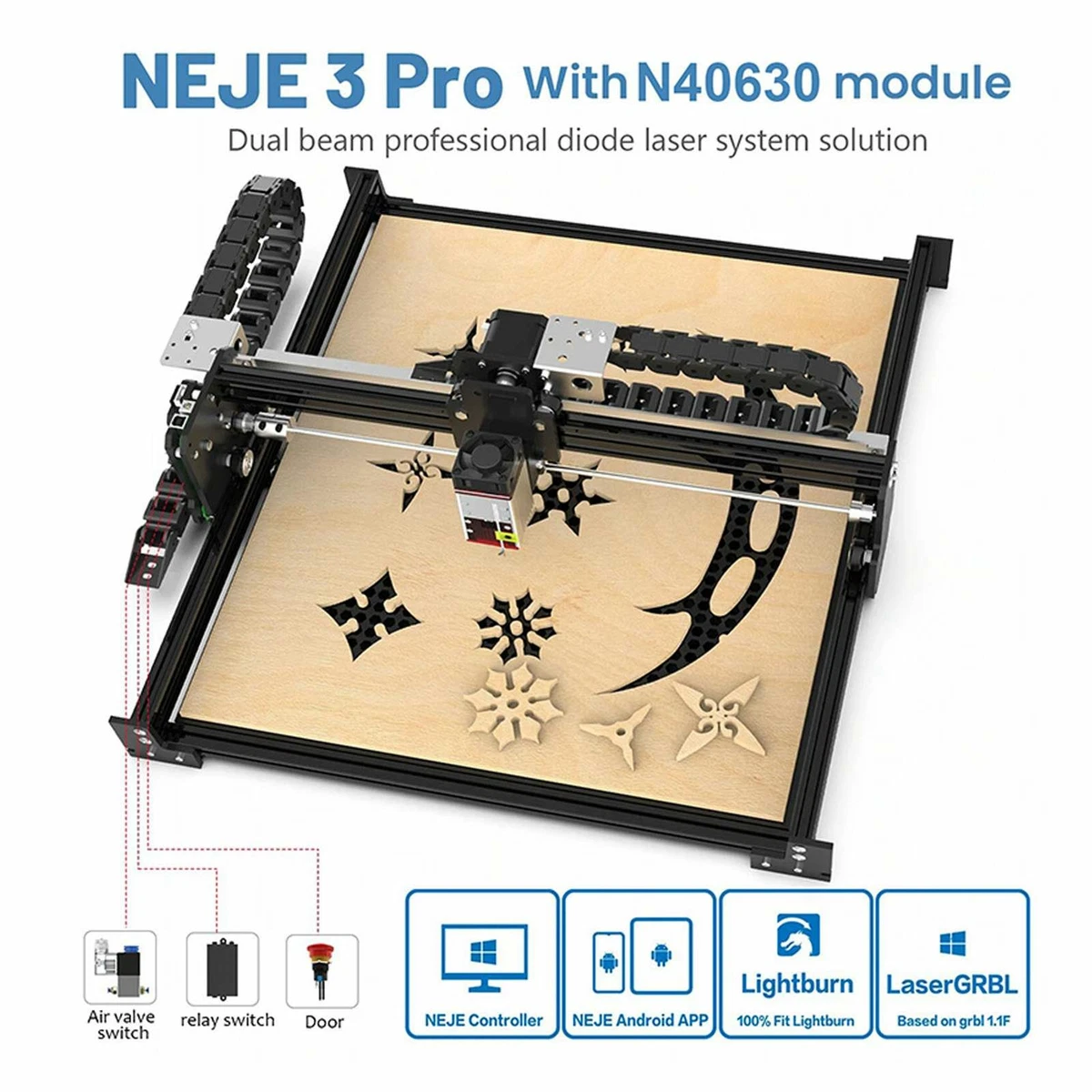 NEJE 3PRO N40630 5.5W Laser Engraver DIY CNC Engraving Cutting Machine for Metal