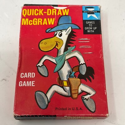 Quick Draw McGraw Card Game - ED.U.CARDS, Hanna-Barbera, Printed in USA