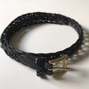 Talbot&#39;s Women&#39;s Woven Braided Leather Belt Black Size Small | eBay