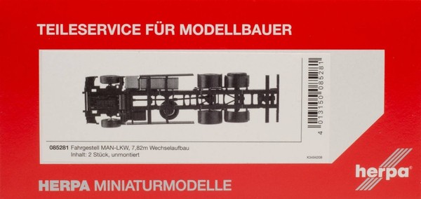 Herpa Teileservice 1:87 Lkw Fahrgestell Man 7,82M Wechselaufbau H0 085281-image
