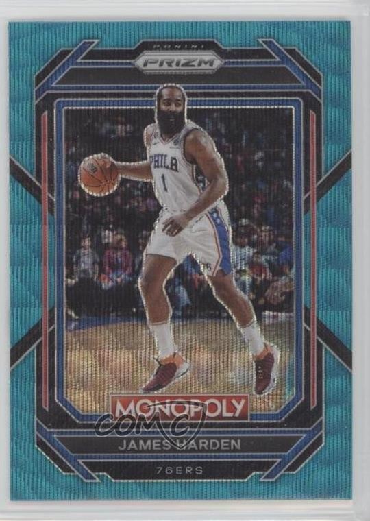 2022-23 Panini Prizm Monopoly Teal Wave Prizm James Harden #68
