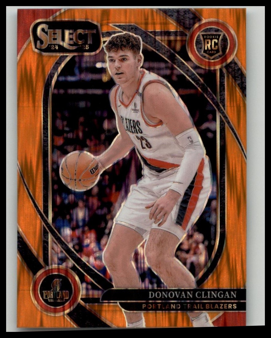 2024-25 Panini Select #270 Donovan Clingan Orange Flash Prizm