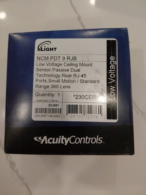 Acuity Controls nLight NCM PDT 9 RJB Ceiling Mount Occupancy Sensor, NEW