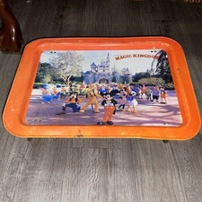 Magic Kingdom Metal Dinner serving Tv Tray Walt Disney Lap Stand Vintage 