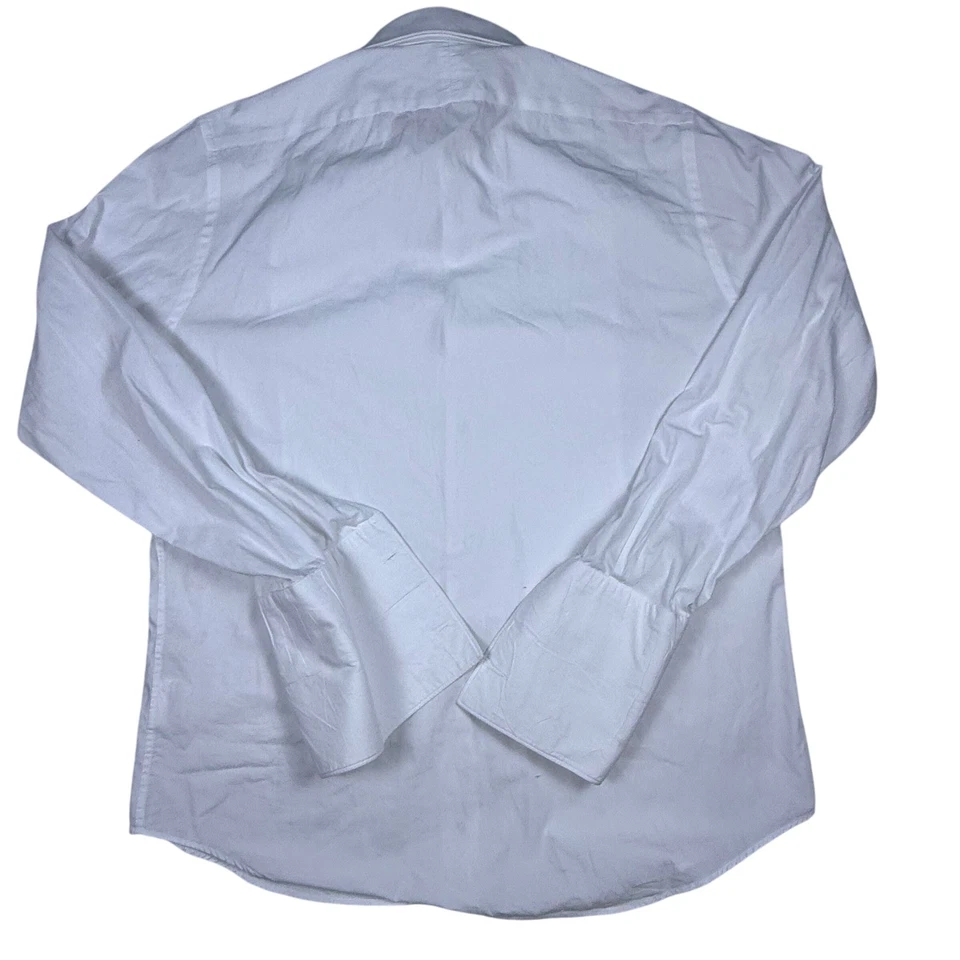 Suitsupply White Tuxedo Shirt Egyptian Cotton Slim Fit 17.5 44 French Cuffs - Image 3 of 4