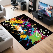 Gaming Rug Room Cool Gamer Rugs Non-Slip Backing Game Room Carpet 3x5 Ft