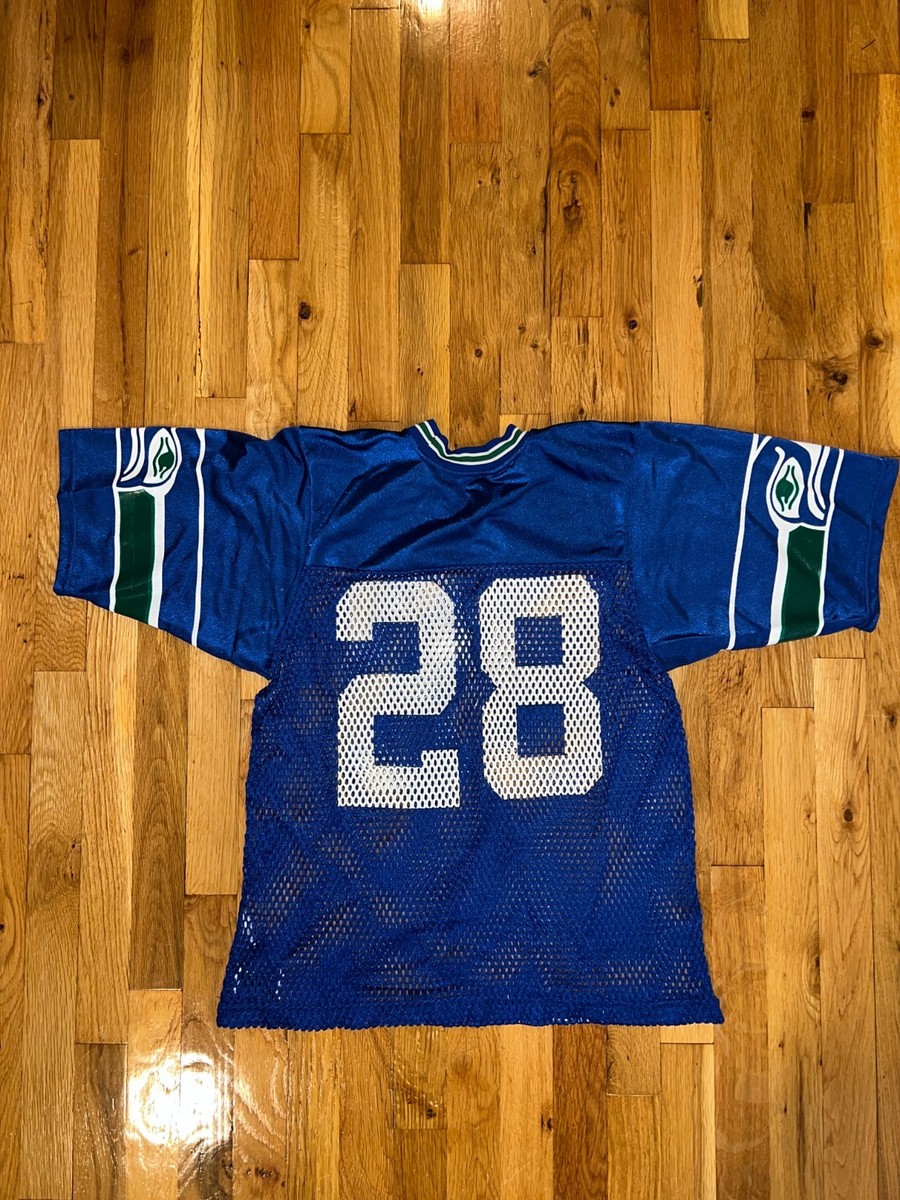 CURT WARNER Sand Knit SEATTLE SEAHAWKS Jersey Large NFL Bosworth