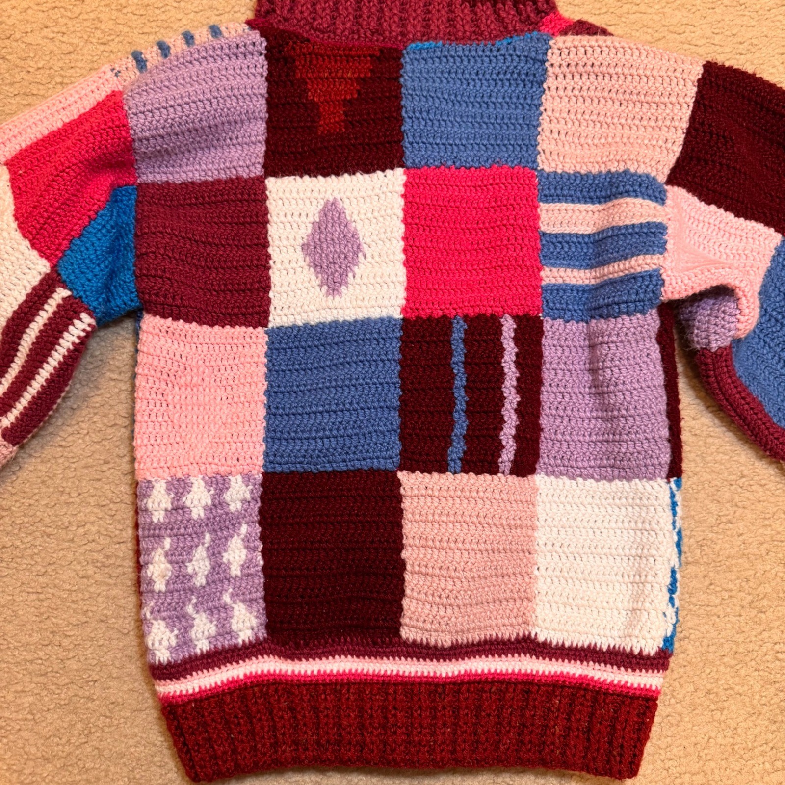 Handmade Artesian Patchwork Crochet Cardigan Swea… - image 7