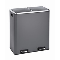 Svita TM2X30 Treteimer 60 Liter Abfalleimer MüLleimer Design MüLltrennung Grau