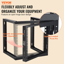 9U Wall Mount Rack 150 lbs/68.04 kg Open Frame Server Network Rack Black