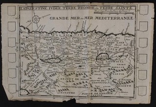 HOLY LAND ISRAEL PALESTINE 1705 DE LA CROIX UNUSUAL ANTIQUE COPPER ENGRAVED MAP