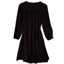 Ann Taylor Womens Size Small Brown Polka Dot Dress Flowy Belted