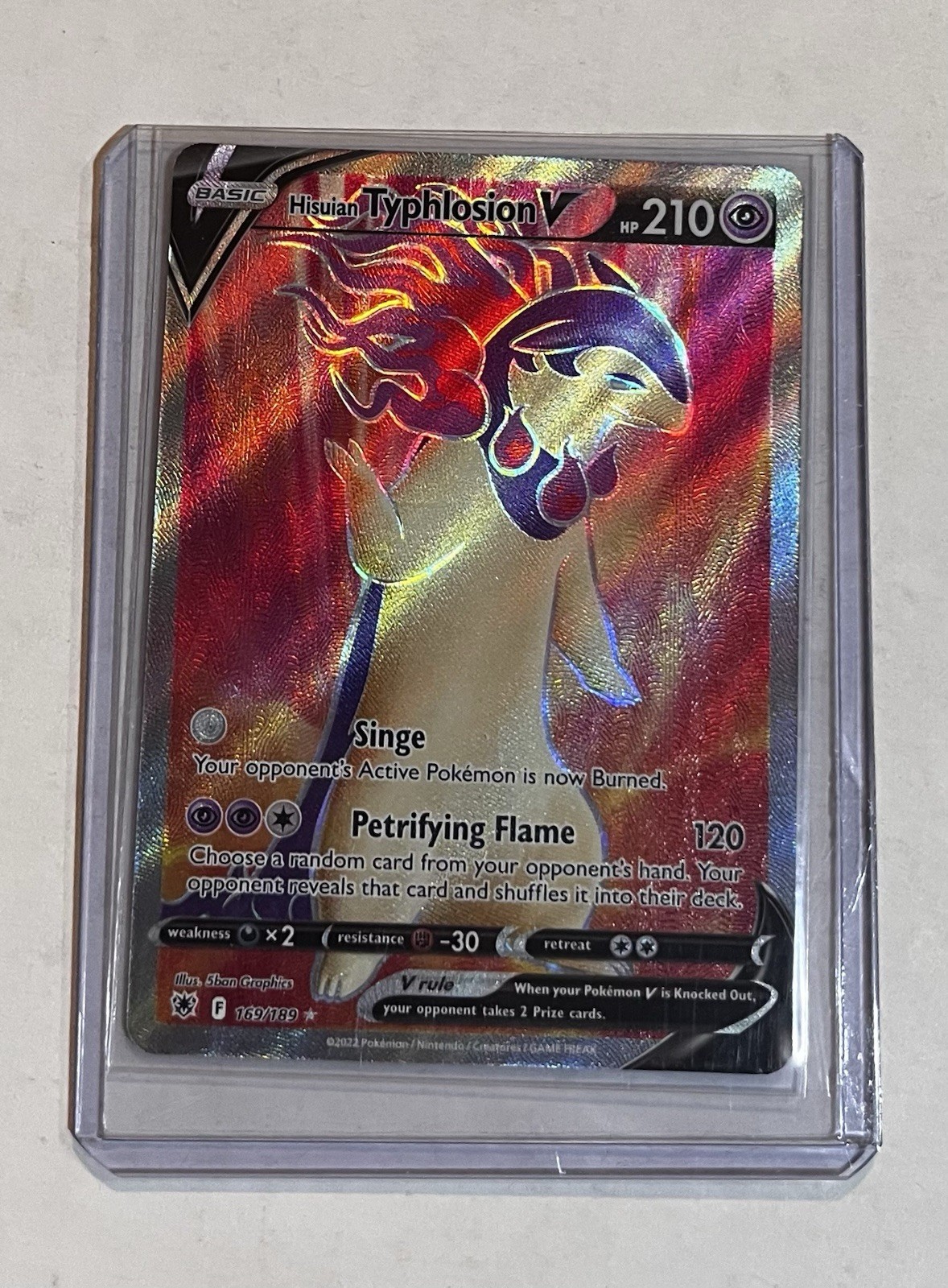 Pokémon Hisuian Typhlosion V 169/ 189 Sword & Shield - Astral Radiance Full Art