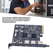 5 Port PCIExpress X4 to USB 3.0 TypeC High Speed Expansion Card 10Gbps Fast
