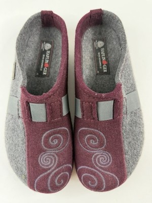 Haflinger Magic Swirl Wool Slip On Clog Shoe Chilli Gray Size EU 40 US 9 Boho