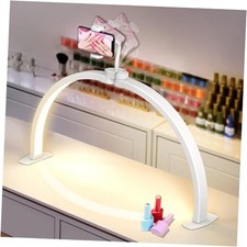 Half Moon Light for Nail Desk: 23" Foldable Half Moon Desk Lamp Small White