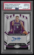 2020 Panini Certified Rookie Roll Call Auto Tyrese Haliburton RRCA PSA 10