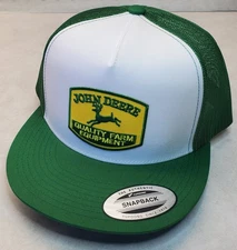 John Deere Farm Equip Patch Trucker Hat / YP Classic 6006 Snapback KG/White/KG
