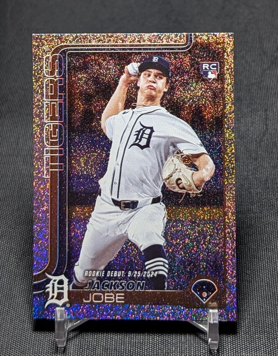 Jackson Jobe Sandglitter Foil Rookie 2025 Topps Update Series Card #US193 Tigers