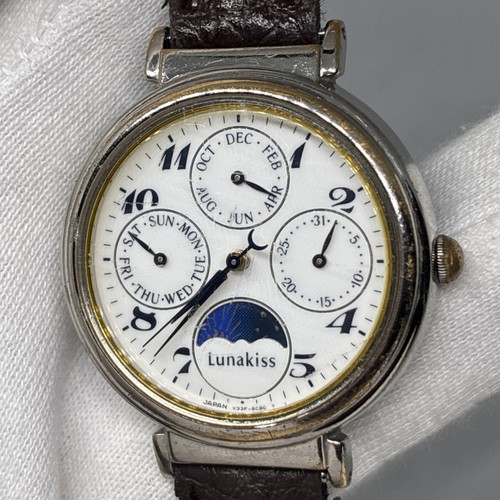 SEIKO ALBA Lunakiss V33F-6C60 Ladies Quartz Watch - Working!