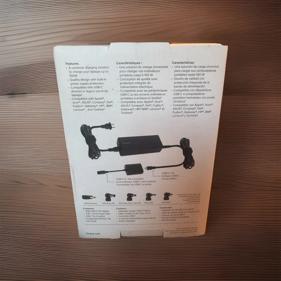 Targus Universal Charger Including all USB-C Devices Black Extra Long Cable 100w - Image 2 of 2
