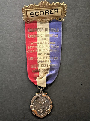 Amateur Bicycle League of America 1926 Nat. Championship Scorer's Medal/Ribbon