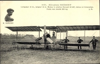 Postcard Aviation, Aeroplane Breguet, Aviateur - 4708275