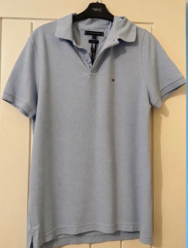 Tommy Hilfiger Men’s Blue Polo Shirt M Regular Fit Short Sleeve