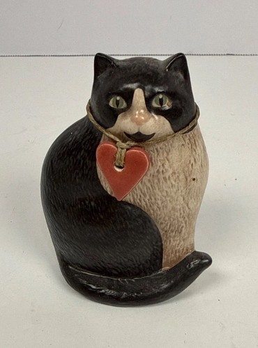VTG Handmade Susan UzDavinis Ceramic Folk Art Cat Figurines Signed