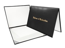 Gradplaza Diploma Cover for Certificate 8.5"x 11" Imprinted 1 pcs, Black