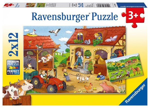 Kinderpuzzle 2X12 Teile - FleißIg Auf Dem Bauernhof Carolin GöRtler-image