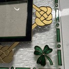 Stained Glass Celtic Shamrock Square Photo Frame 7x7 in Gold Green — photo 2