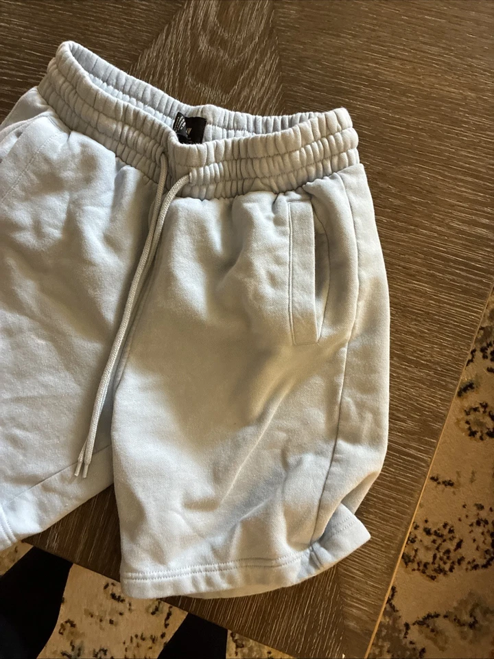 Pantalones Cortos H&M Para Hombre M Azul Claro Algodón Cordón Informales Pull On Shorts Foto 3 de 4