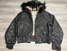 Giacca cappuccio Davoucci pelle pelliccia orlo necessita lavoro sarta ricamo speciale