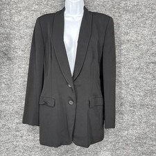Giorgio Armani Blazer Womens 14 Black Le Collezioni Shawl Tuxedo Jacket Italy