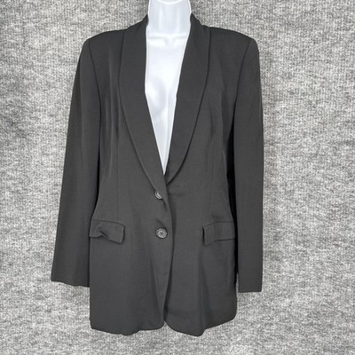 Giorgio Armani Blazer Womens 14 Black Le Collezioni Shawl Tuxedo