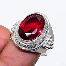 Red Garnet Gemstone Handmade 925 Sterling Silver All Size Ring For Gift
